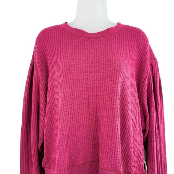 Treasure & Bond Women Crew Neck Drop Shoulder Puff Long Sleeve Sweatshirt L NWT - Picture 2 of 9